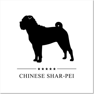 Chinese Shar-Pei Black Silhouette Posters and Art